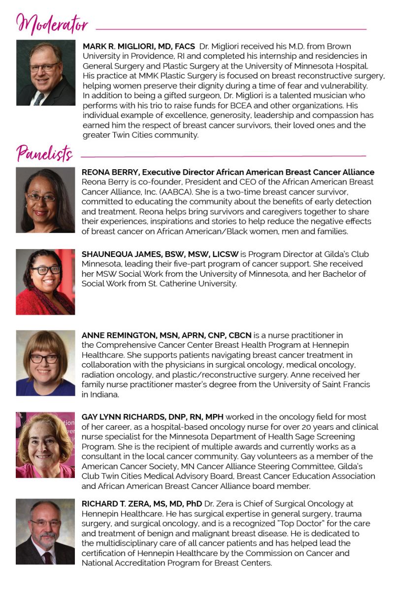 BCEA Breast Cancer Conference Speakers